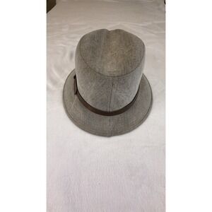 Designer Collection Gray Fedora Hat Large Made USA Brown Band Vintage Style